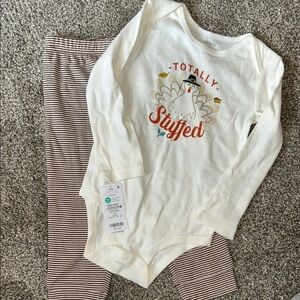 🦃 Totally Stuffed Onesie with Striped Pants 🦃